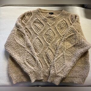 Debut Pullover drop shoulder Medium/Large cozy Tan Sweater.